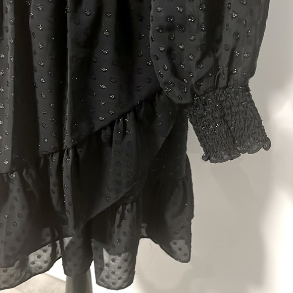 MICHAEL KORS V Neck Frill Long Sleeve Lined Dress, Size M - Picture 4 of 14